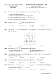 Đề thi học kì 1 môn Toán 12 năm 2017-2018 có đáp án - Sở GD&ĐT Nam Định - Mã đề 102