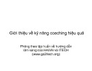 Bài giảng Giới thiệu về kỹ năng coaching hiệu quả