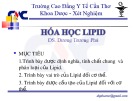 Bài giảng Hóa học Lipid