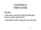 Bài giảng Chương trình dịch - Chương 5: Kiểm tra kiểu