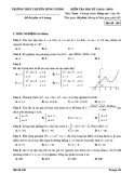 Đề thi học kì 1 môn Toán 10 năm 2018-2019 có đáp án - Trường THPT chuyên Hùng Vương - Mã đề 105
