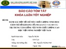 Báo cáo khoa luận tốt nghiệp: Đánh giá một số chỉ tiêu chất lượng tinh dịch chim trĩ đỏ khoang cổ tại trung tâm giống vật nuôi chất lượng cao Học viện nông nghiệp Việt Nam