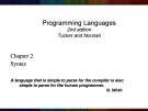 Lecture Programming languages (2/e): Chapter 2a - Tucker, Noonan