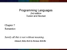 Lecture Programming languages (2/e): Chapter 7a - Tucker, Noonan
