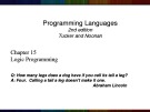 Lecture Programming languages (2/e): Chapter 15b - Tucker, Noonan