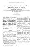 Automatic error correction for repeated words in mandarin speech recognition