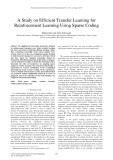 A study on efficient transfer learning for reinforcement learning using sparse coding
