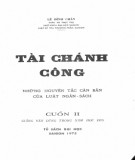 Tài chánh công - Giảng văn dùng trong niên học 1975 (Cuốn II): Phần 1