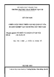 Tóm tắt Luận án Tiến sĩ Kinh tế: Chiến lược phát triển cán bộ quản lý của doanh nghiệp vận tải đường sắt Việt Nam