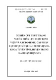 Luận án Tiến sĩ Dược học: Nghiên cứu thực trạng nguồn nhân lực dược bệnh viện và xác định nhu cầu nhân lực dược sĩ tại các bệnh viện đa khoa tuyến tỉnh, huyện trong giai đoạn hiện nay