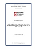 Luận văn Thạc sĩ Quản trị kinh doanh: Hoàn thiện công tác quản lý lực lượng bán hàng của Công ty cổ phần Dược – Vật tư y tế Đắk Lắk