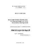 Tóm tắt Luận văn Thạc sĩ Ngân hàng: Hoàn thiện xếp hạng tín dụng nội bộ các doanh nghiệp vay vốn tại Ngân hàng TMCP quân đội