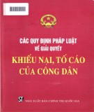 Giải quyết khiếu nại, tố cáo của công dân và các quy định của pháp luật: Phần 1