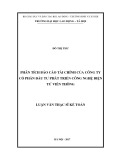 Luận văn Thạc sĩ: Phân tích báo cáo tài chính của công ty cổ phần đầu tư và phát triển công nghệ điện tử viễn thông