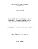 Tóm tắt Luận văn Thạc sĩ Kế toán: Hoàn thiện công tác kế toán chi phí sản xuất và tính giá thành sản phẩm xây lắp tại công ty cổ phần xây dựng 504