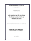 Tóm tắt Luận văn Thạc sĩ Kế toán: Hoàn thiện công tác phân tích báo cáo tài chính tại Ngân hàng thương mại cổ phần Sài Gòn Hà Nội