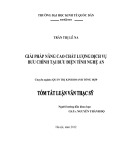 Tóm tắt Luận văn Thạc sĩ Quản trị kinh doanh: Giải pháp nâng cao chất lượng dịch vụ Bưu chính tại Bưu điện Tỉnh Nghệ An