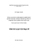 Tóm tắt Luận văn Thạc sĩ Kế toán: Nâng cao chất lượng dịch vụ Kiểm toán QTDAHT của Công ty TNHH Kế toán, Kiểm toán Việt Nam