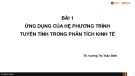 Bài 1: Ứng dụng của hệ phương trình tuyến tính trong phân tích kinh tế