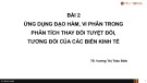 Bài 2: Ứng dụng đạo hàm, vi phân trong phân tích thay đổi tuyệt đối, tương đối của các biến kinh tế