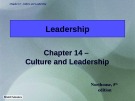 Lecture Leadership - Theory and practice: Chapter 14 –  Culture and leadership