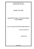 Luận văn Thạc sĩ ngành công nghệ thông tin: Khai phá dữ liệu và ứng dụng trong y tế dự phòng