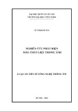 Luận án Tiến sĩ Công nghệ thông tin: Nghiên cứu phát hiện mẫu chất liệu trong ảnh