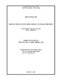 Tóm tắt Luận văn Tiến sĩ Hệ thống thông tin: Một số thuật toán dóng hàng các mạng protein