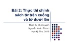 Bài giảng Thực thi chính sách: Bài 2 - Nguyễn Xuân Thành