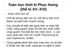 Bài giảng Toán học thời kì Phục Hưng thế kỉ XV-XVI