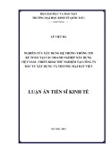 Luận án Tiến sĩ Kinh tế: Nghiên cứu xây dựng hệ thống thông tin kế toán tại các doanh nghiệp xây dựng Việt Nam - Triển khai thử nghiệm tại Công ty đầu tư Xây dựng và Thương mại Đất Việt