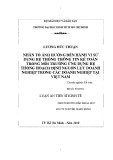 Luận án Tiến sĩ Kinh tế: Nhân tố ảnh hưởng đến hành vi sử dụng hệ thống thông tin kế toán trong môi trường ứng dụng hệ thống hoạch định nguồn lực doanh nghiệp trong các doanh nghiệp tại Việt Nam