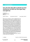 Các yếu tố tác động đến quyết định lựa chọn chương trình cử nhân Học viện Ngân hàng của người học