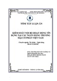 Tóm tắt Luận án: Kiểm soát nội bộ hoạt động tín dụng tại các ngân hàng thương mại cổ phần Việt Nam