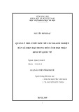 Luận án Tiến sĩ Kinh tế: Quản lý nhà nước đối với các doanh nghiệp bán lẻ hiện đại trong bối cảnh hội nhập kinh tế quốc tế