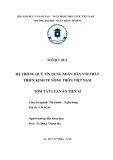 Tóm tắt Luận án Tiến sĩ Kinh tế: Hệ thống quỹ tín dụng nhân dân với phát triển kinh tế nông thôn Việt Nam