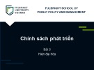 Bài giảng Chính sách phát triển - Bài 3: Hiện đại hóa