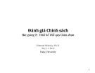 Bài giảng Đánh giá chính sách - Bài 8: Thiết kế hồi quy gián đoạn