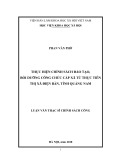 Luận văn Thạc sĩ Chính sách công: Thực hiện chính sách đào tạo, Bồi dưỡng công chức cấp xã từ thực tiễn tại thị xã Điện Bàn, tỉnh Quảng Nam