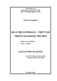 Luận án Tiến sĩ Lịch sử: Quan hệ Australia - Việt Nam trong giai đoạn 1991-2013