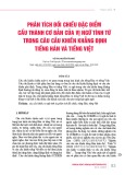 Phân tích đối chiếu đặc điểm cấu thành cơ bản của vị ngữ tính từ trong câu cầu khiến khẳng định tiếng Hán và tiếng Việt