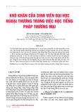 Khó khăn của sinh viên Đại học Ngoại thương trong việc học tiếng Pháp thương mại