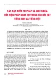 Các đặc điểm cú pháp và ngữ nghĩa của biện pháp ngoa dụ trong các bài hát tiếng Anh và tiếng Việt