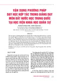 Vận dụng phương pháp dạy học hợp tác trong giảng dạy môn Đất nước học Trung Quốc tại Học viện Khoa học Quân sự