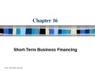 Lecture Introduction to finance: Markets, investments, and financial management (14th edition): Chapter 16 - Melicher, Norton