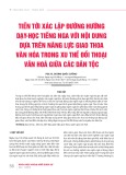 Tiến tới xác lập đường hướng dạy học tiếng Nga với nội dung dựa trên năng lực giao thoa văn hóa trong xu thế đối thoại văn hoá giữa các dân tộc