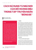 Cách sử dụng từ ngữ mới của Đỗ Hoàng Diệu trong tập truyện ngắn “bóng đè”