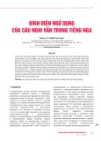 Bình diện ngữ dụng của câu nghi vấn trong tiếng Nga