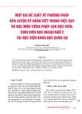 Một vài đề xuất về phương pháp rèn luyện kỹ năng viết trong việc dạy và học môn Tiếng Pháp cho học viên, sinh viên học ngoại ngữ 2 tại Học viện Khoa học Quân sự