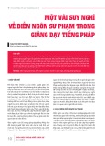 Một vài suy nghĩ về diễn ngôn sư phạm trong giảng dạy tiếng Pháp